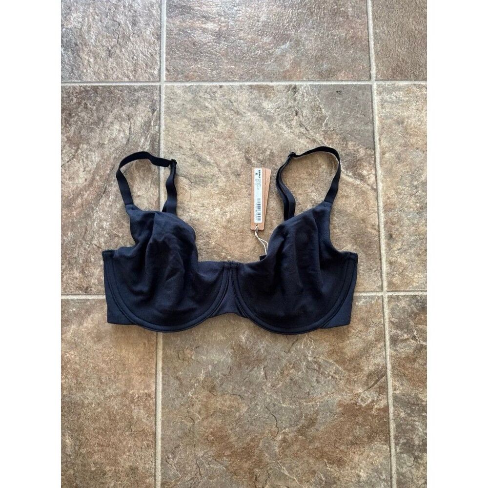 Skims Cotton Jersey T-shirt Bra Soot Size 32H